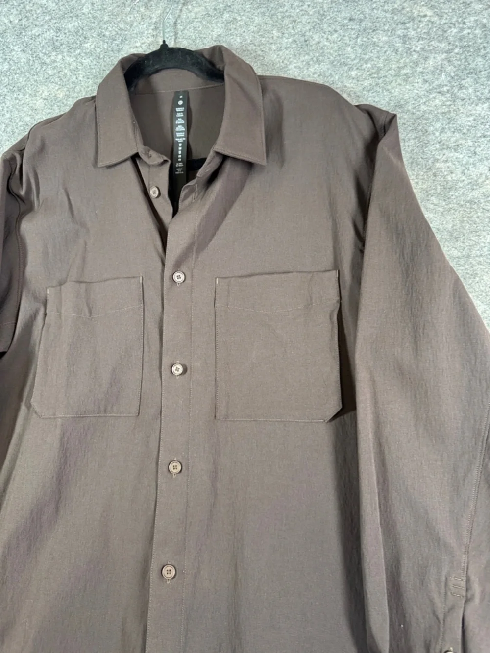 Lululemon Athletica Commission Brown Long Sleeve Button Shirt Size M Stretch - Picture 4 of 13